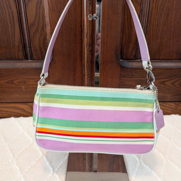 Coach striped legacy multicolor mini baguette bag - Picture 4 of 12